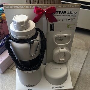 Hydrapeak Active 40oz Stainless Steel Insulated Bottle - White